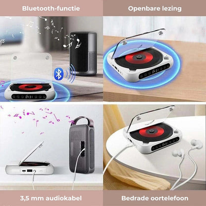 Navando | Compacte Draagbare Cd-Speler Met Bluetooth