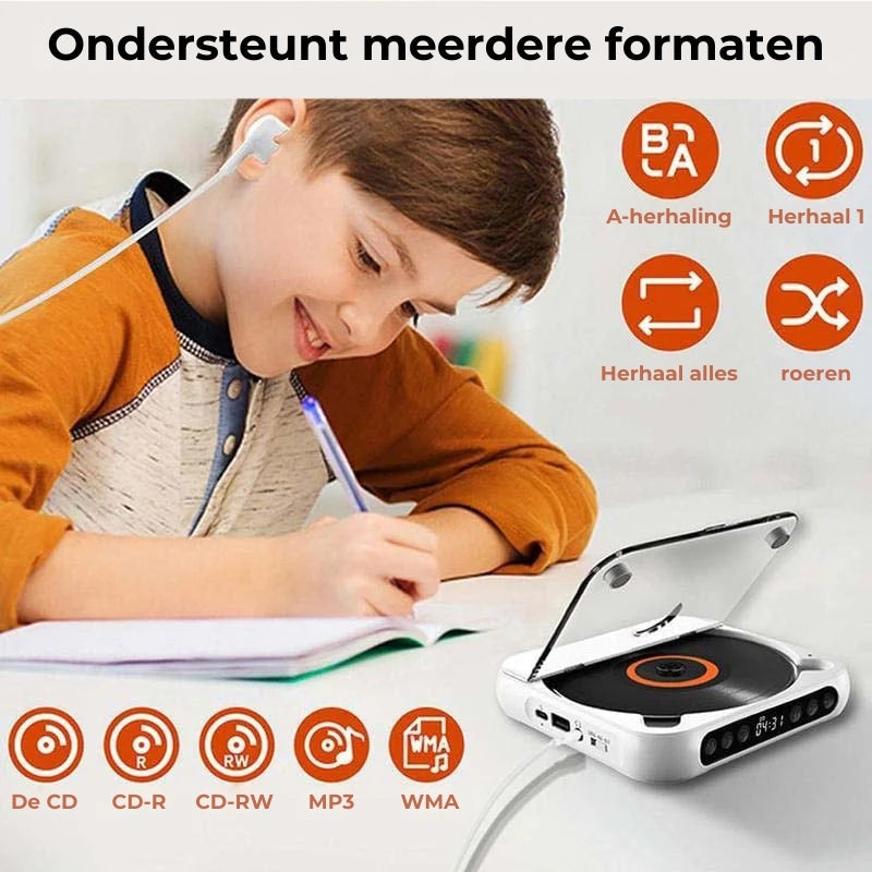 Navando | Compacte Draagbare Cd-Speler Met Bluetooth