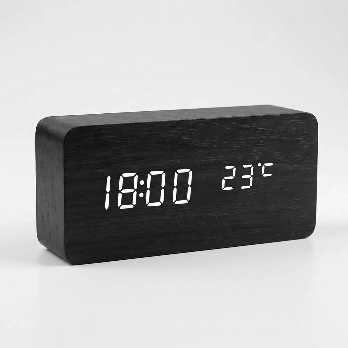 Navando | Digitale Wekker Met Houtlook Behuizing