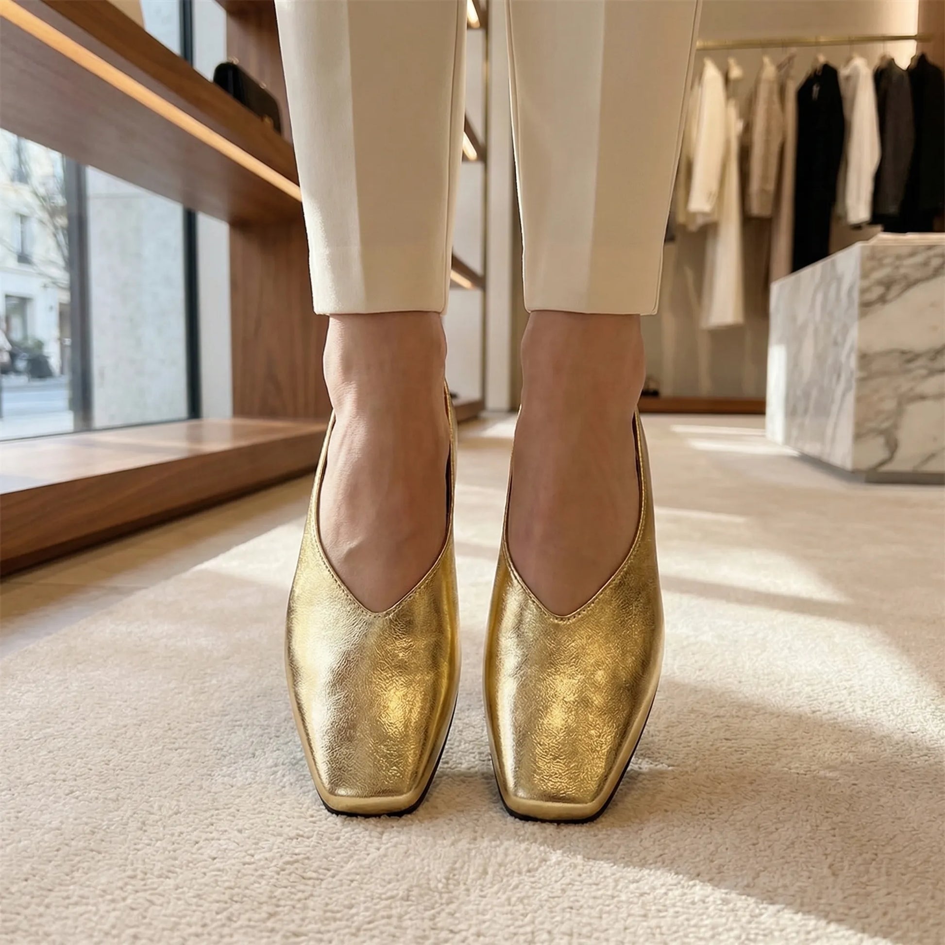 Navando | Elegante Loafer Met Vierkante Neus