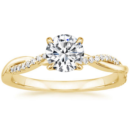 Navando | Elegante Ring Met Gedraaide Schacht En Fonkelende Steentjes
