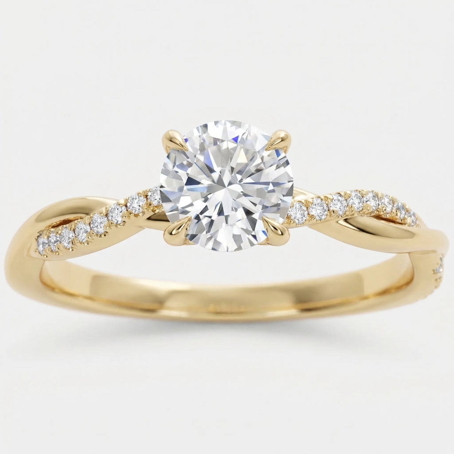 Navando | Elegante Ring Met Gedraaide Schacht En Fonkelende Steentjes