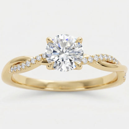 Navando | Elegante Ring Met Gedraaide Schacht En Fonkelende Steentjes