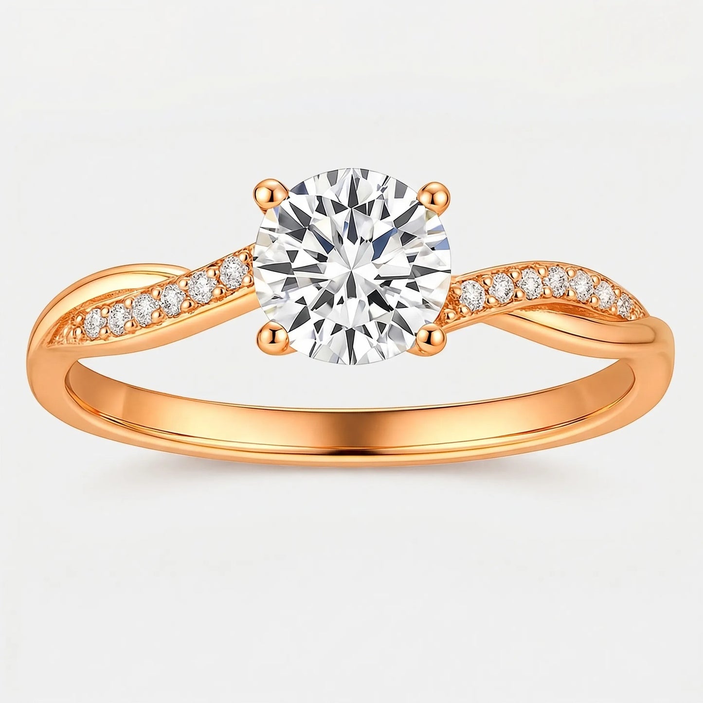 Navando | Elegante Ring Met Gedraaide Schacht En Fonkelende Steentjes