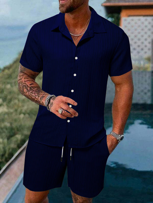 Jaxon – Ensemble homme chemise manches courtes avec col et boutons