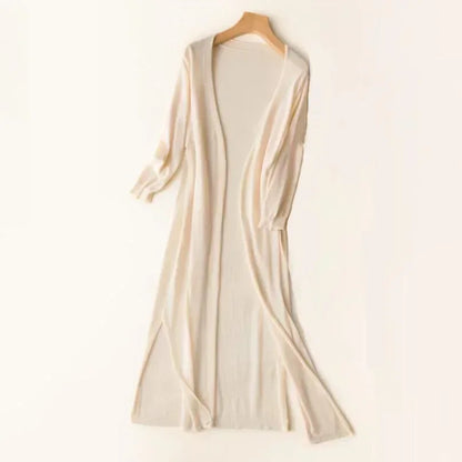 Renelle | Dames cardigan met lange pasvorm en open voorkant – Lichtgewicht gebreide trui, casual top om in laagjes te dragen