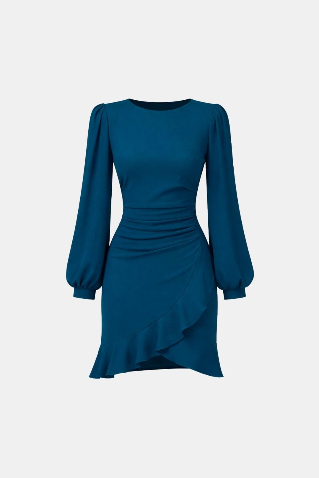 Nichole – Ruched Puff Sleeve Mini Dress