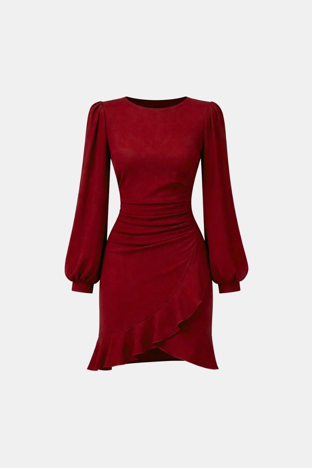 Nichole – Ruched Puff Sleeve Mini Dress