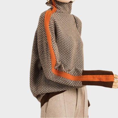 Bella | Women Luxe Herringbone golf sweater