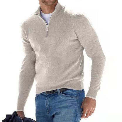 Men's Half-Zip Sweater Merino Wool Knit Pullover