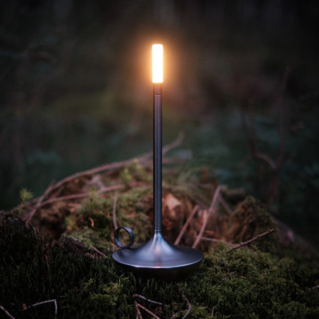 Tafellamp Oplaadbaar Dimbaar Scandinavisch Geborsteld Aluminium Zwart 26cm Sfeerlamp Draadloos | Restfield
