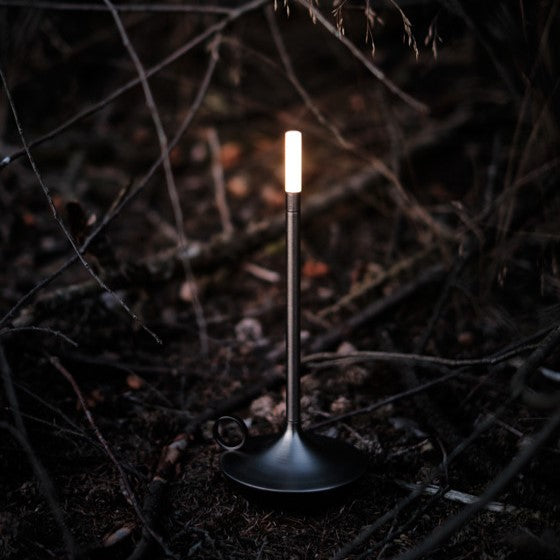 Tafellamp Oplaadbaar Dimbaar Scandinavisch Geborsteld Aluminium Zwart 26cm Sfeerlamp Draadloos | Restfield
