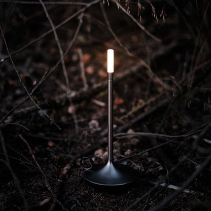 Tafellamp Oplaadbaar Dimbaar Scandinavisch Geborsteld Aluminium Zwart 26cm Sfeerlamp Draadloos | Restfield
