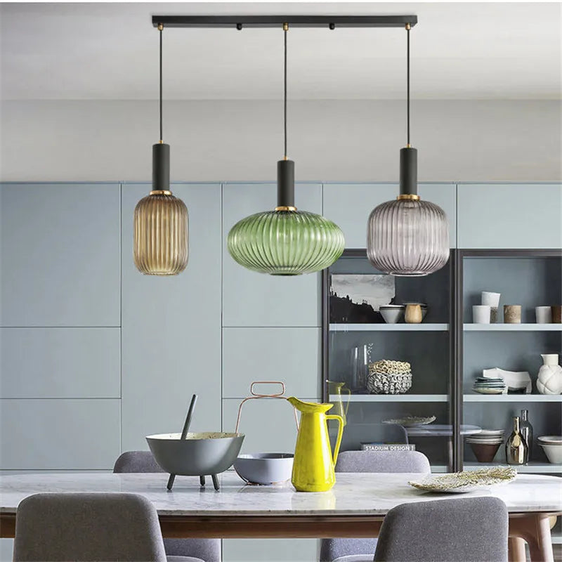 Nordic Retro Glass Pendant Light for Modern Interiors | Luvetis