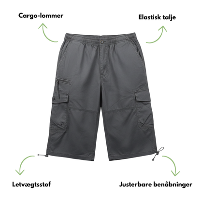 Herre Cargo Shorts – Elastisk Talje – Flere Lommer