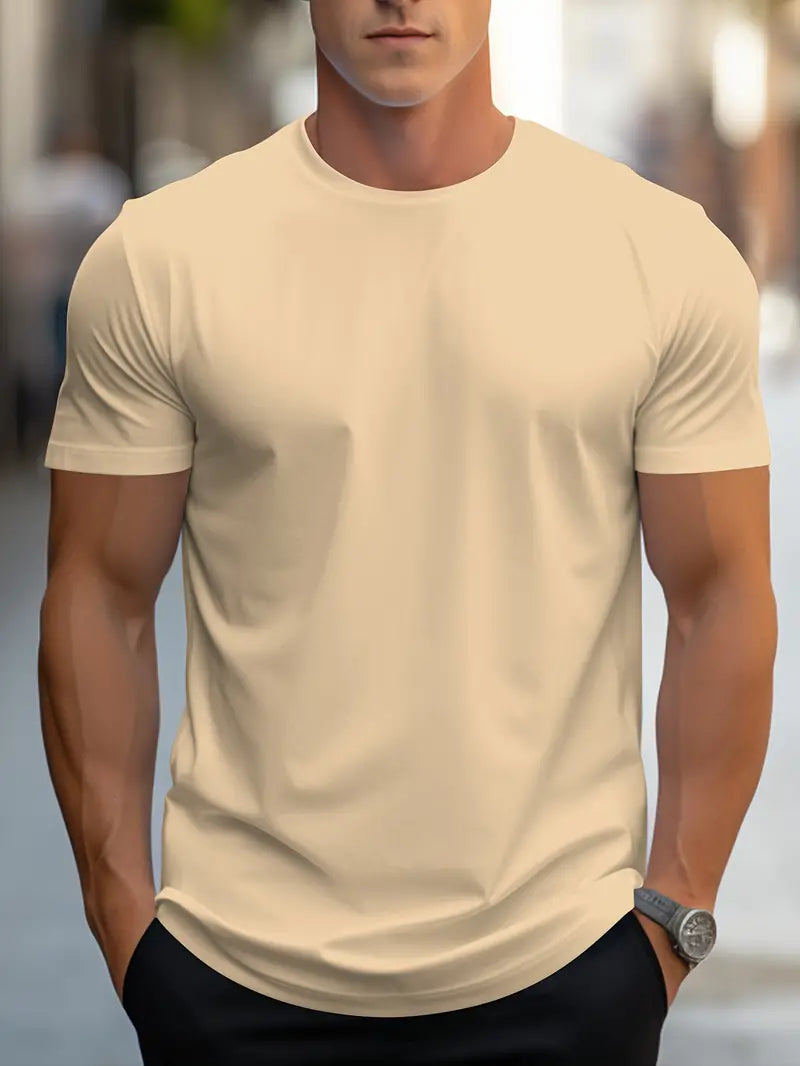 Men's short-sleeve t-shirt in white, featuring a classic crew neckline and a relaxed fit. 15
