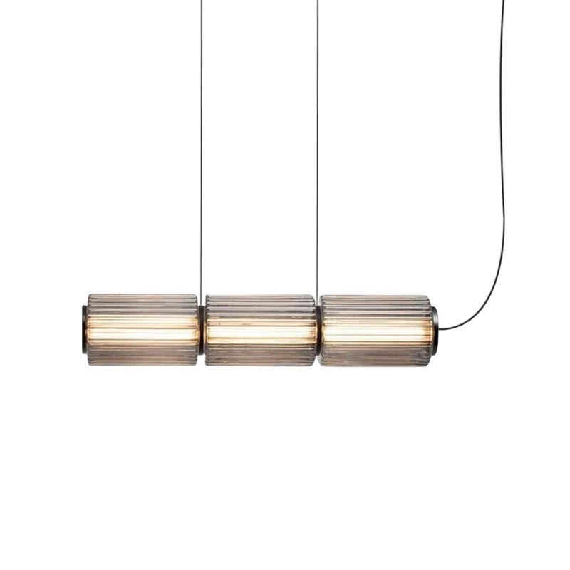 Nowoczesna Lampa Wisząca Cylinder do Salonu i Jadalni - Elegancka Lampa nad Stół ze Szkła i Żelaza 5