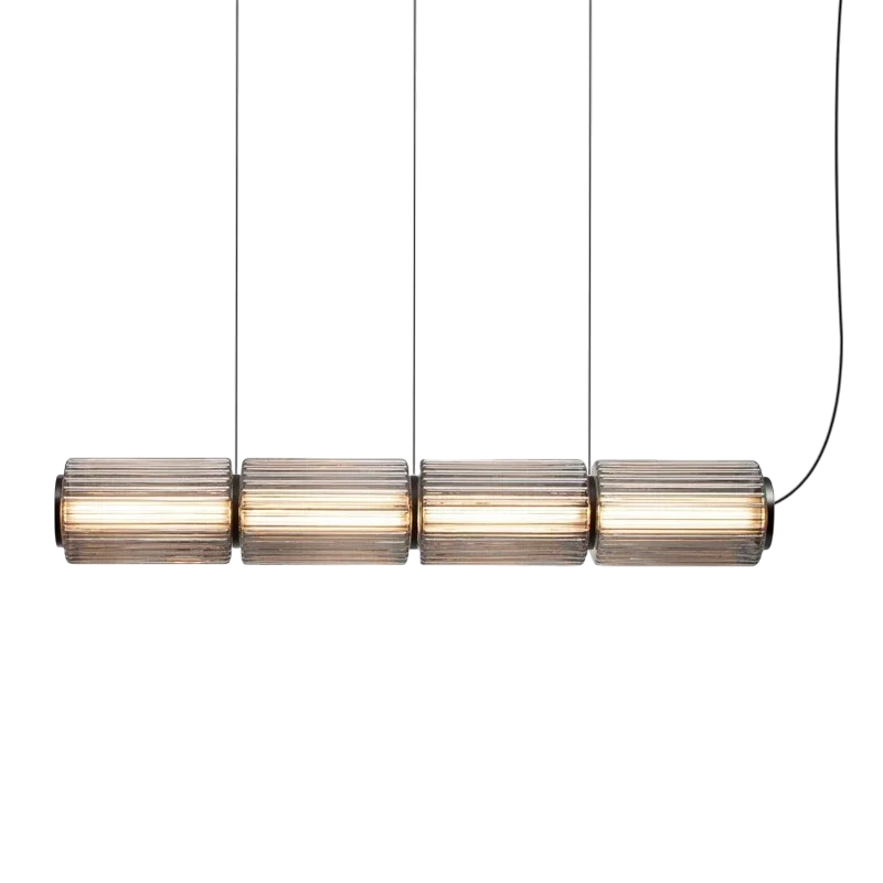 Nowoczesna Lampa Wisząca Cylinder do Salonu i Jadalni - Elegancka Lampa nad Stół ze Szkła i Żelaza 6