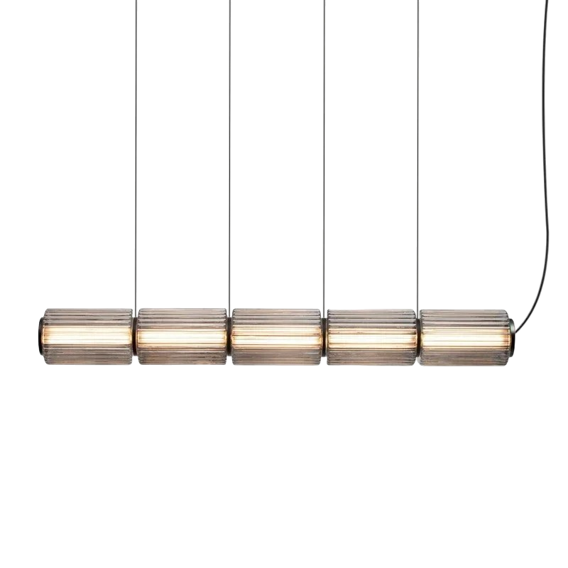 Nowoczesna Lampa Wisząca Cylinder do Salonu i Jadalni - Elegancka Lampa nad Stół ze Szkła i Żelaza 7
