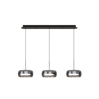Nowoczesna Lampa Wisząca Jara z Żelaza i Szkła – Regulowana Wysokość, Idealna Lampa do Salonu i Jadalni, 3 lub 4 Lampy LED 0