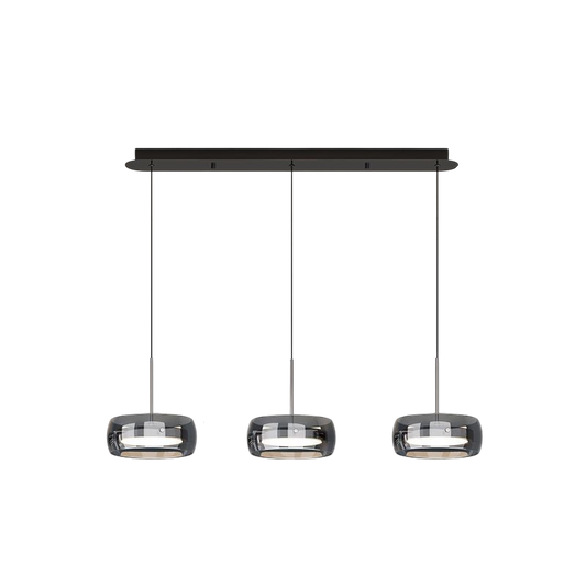 Nowoczesna Lampa Wisząca Jara z Żelaza i Szkła – Regulowana Wysokość, Idealna Lampa do Salonu i Jadalni, 3 lub 4 Lampy LED 0
