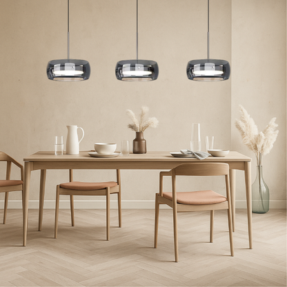 Nowoczesna Lampa Wisząca Jara z Żelaza i Szkła – Regulowana Wysokość, Idealna Lampa do Salonu i Jadalni, 3 lub 4 Lampy LED 4
