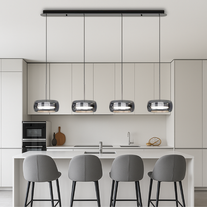 Nowoczesna Lampa Wisząca Jara z Żelaza i Szkła – Regulowana Wysokość, Idealna Lampa do Salonu i Jadalni, 3 lub 4 Lampy LED 5