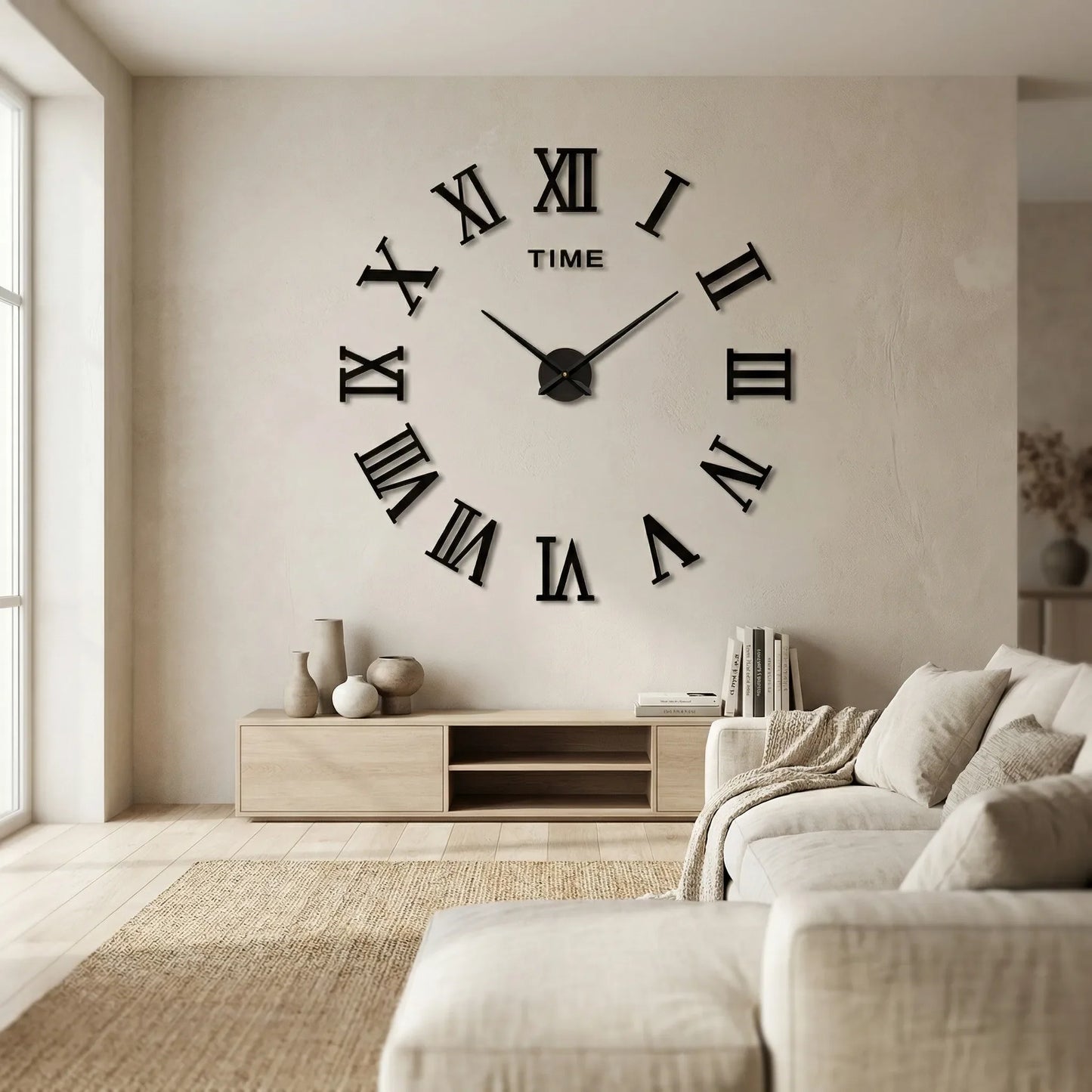 Numerovex - Large Round Roman Numeral Wall Clock- Modern Wall Decoration
