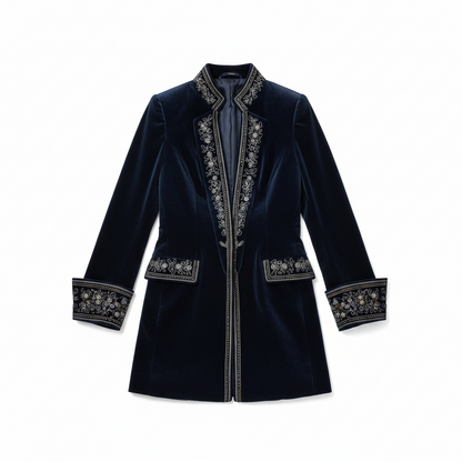 SUENTA Elegante Samtjacke Luxuriösen Samtmaterial Exquisiten Verarbeitung
