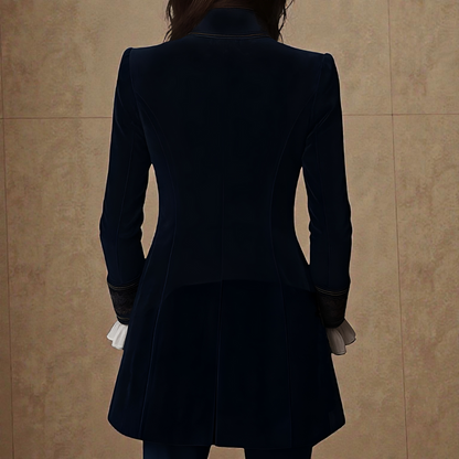 SUENTA Elegante Samtjacke Luxuriösen Samtmaterial Exquisiten Verarbeitung