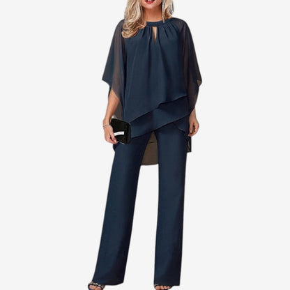 Claire – Ensemble 2 pièces avec haut à volants et pantalon large
