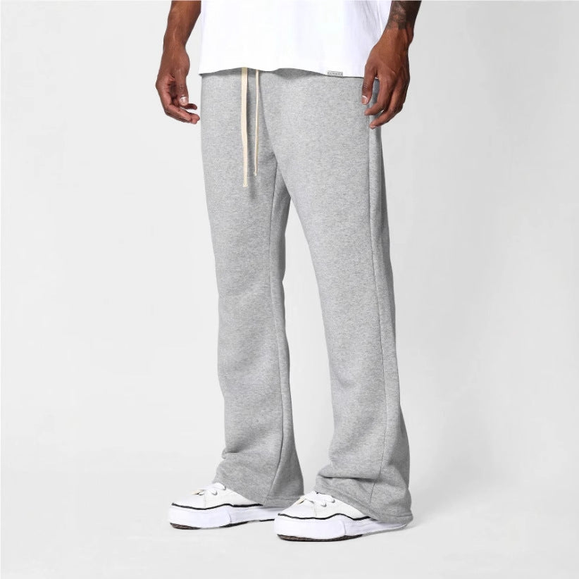 Men’s Flared Sweatpants Comfort Fit Soft Cotton Fleece Relaxed Stylish Casual Loungewear Trousers