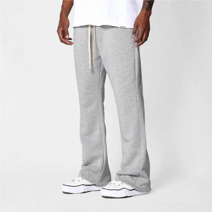 Men’s Flared Sweatpants Comfort Fit Soft Cotton Fleece Relaxed Stylish Casual Loungewear Trousers