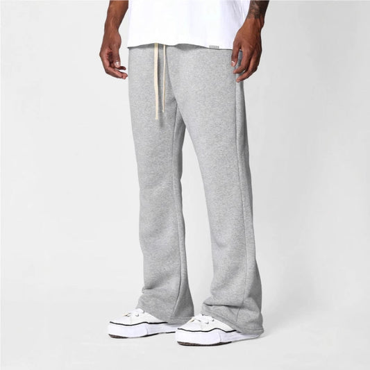 Men’s Flared Sweatpants Comfort Fit Soft Cotton Fleece Relaxed Stylish Casual Loungewear Trousers