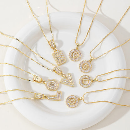 AISHA - Elegant 2-Pack Initial Pendant Necklaces