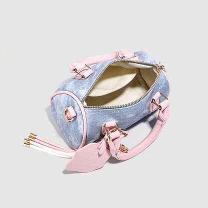 2026 New Soft Pink Morning Light Pillow Bag Women's Denim Fashion Single Shoulder Crossbody Bag Handbag Stylish Women's Bag Trendy