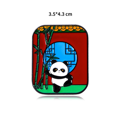 Panda Flower Brooch Cute Gift Badge Cartoon Brooches