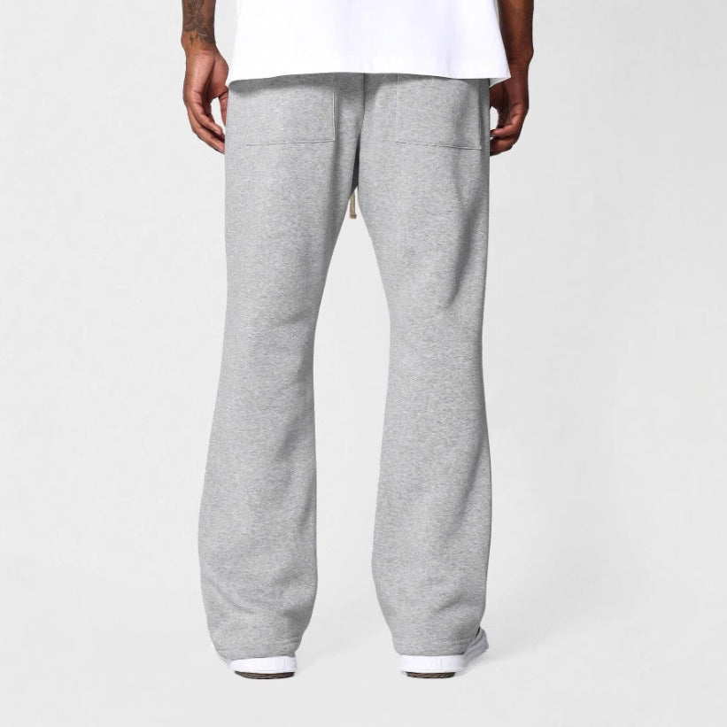 Men’s Flared Sweatpants Comfort Fit Soft Cotton Fleece Relaxed Stylish Casual Loungewear Trousers