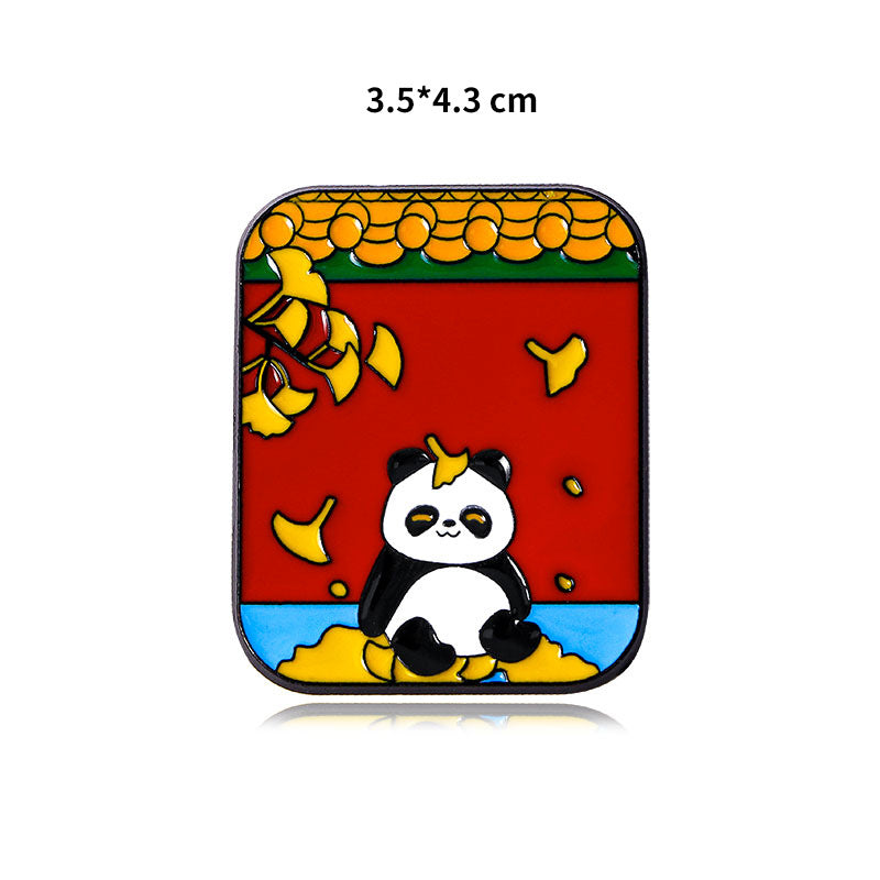 Panda Flower Brooch Cute Gift Badge Cartoon Brooches