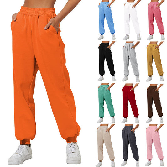 Joggingbukser i bomuldsmix med elastisk talje til sommer