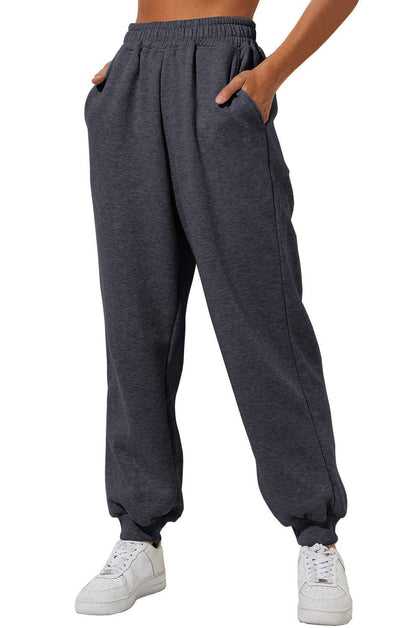 Joggingbukser i bomuldsmix med elastisk talje til sommer