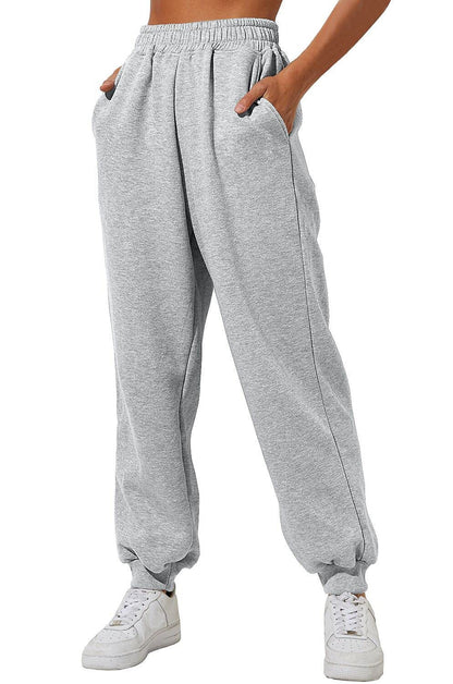 Joggingbukser i bomuldsmix med elastisk talje til sommer