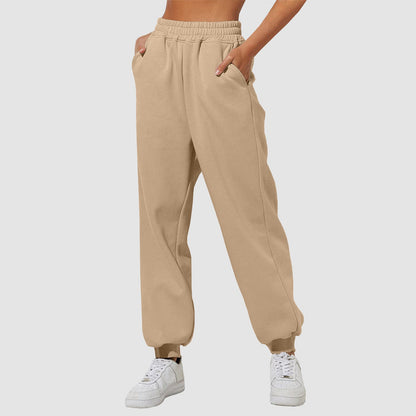 Joggingbukser i bomuldsmix med elastisk talje til sommer