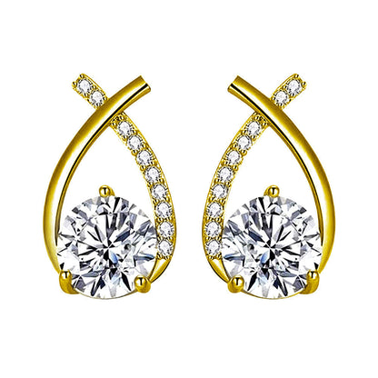 Divifa Arielle Earrings in White Gold-Plated stainless steel