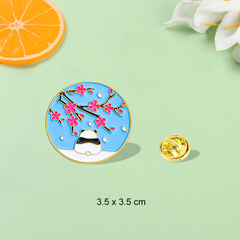 Panda Flower Brooch Cute Gift Badge Cartoon Brooches