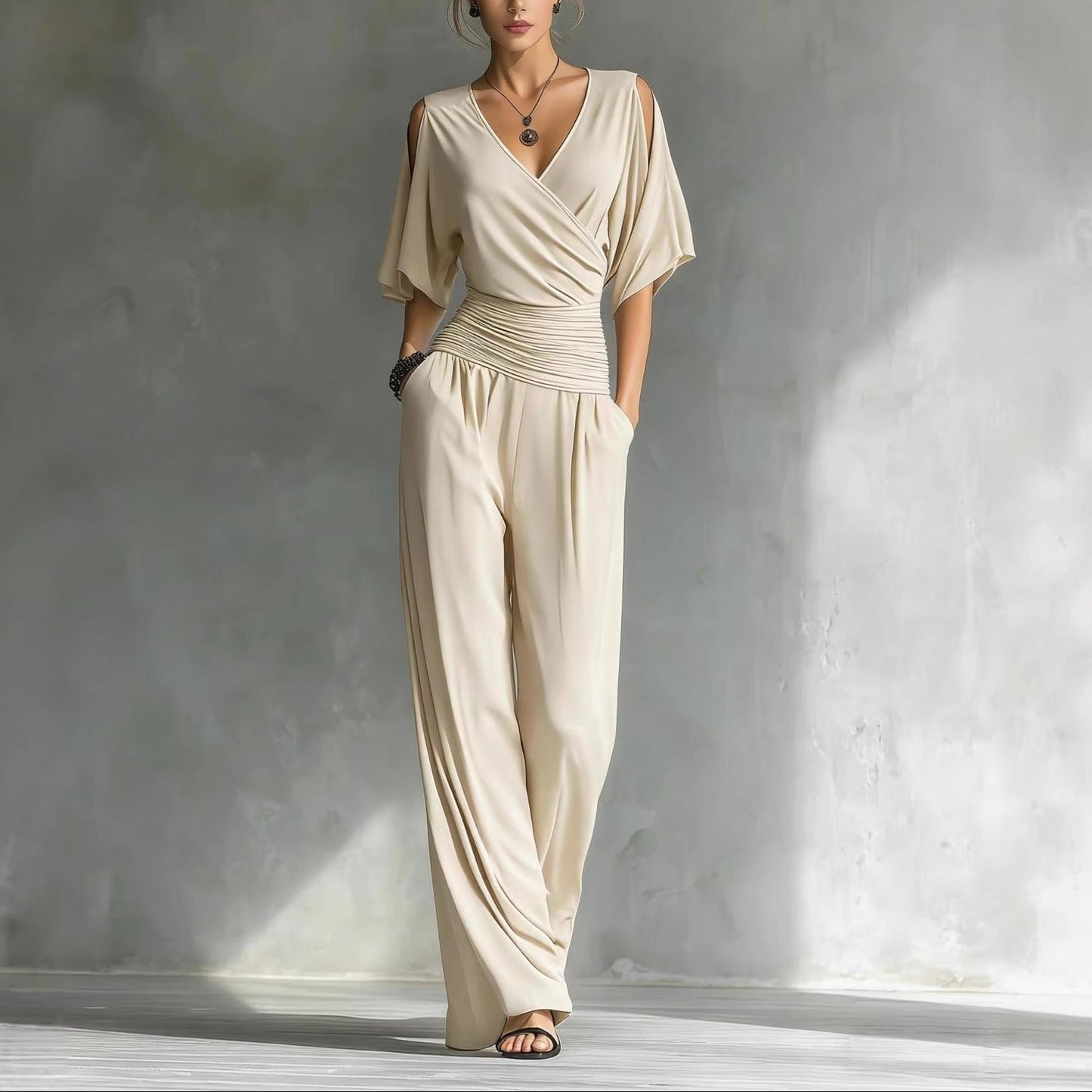 Elena | Wrap V-Neck Jumpsuit
