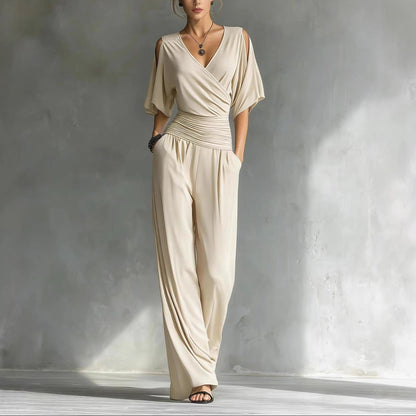 Elena | Wrap V-Neck Jumpsuit