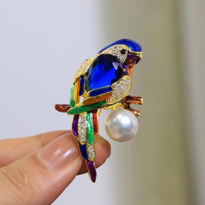 Luxury Fashion Animal Pearl Bird Collar Brooches