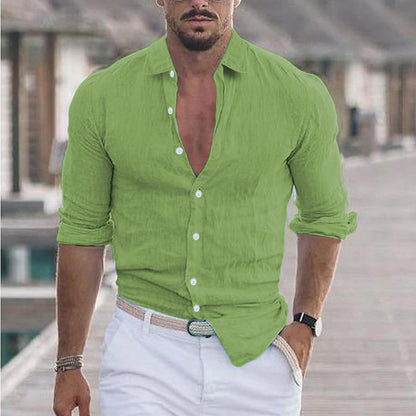 Lucas | Men's Shirt With Mandarin Collar And Button Front | Smart Casual