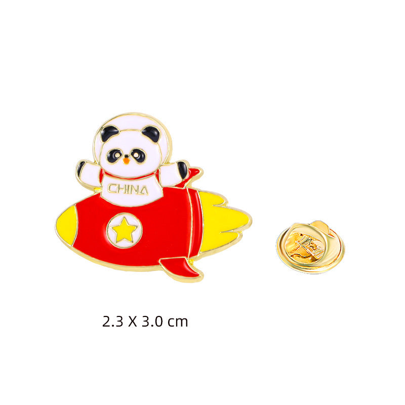 Panda Flower Brooch Cute Gift Badge Cartoon Brooches